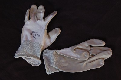 Thin White Gardening Gloves - medium image 1